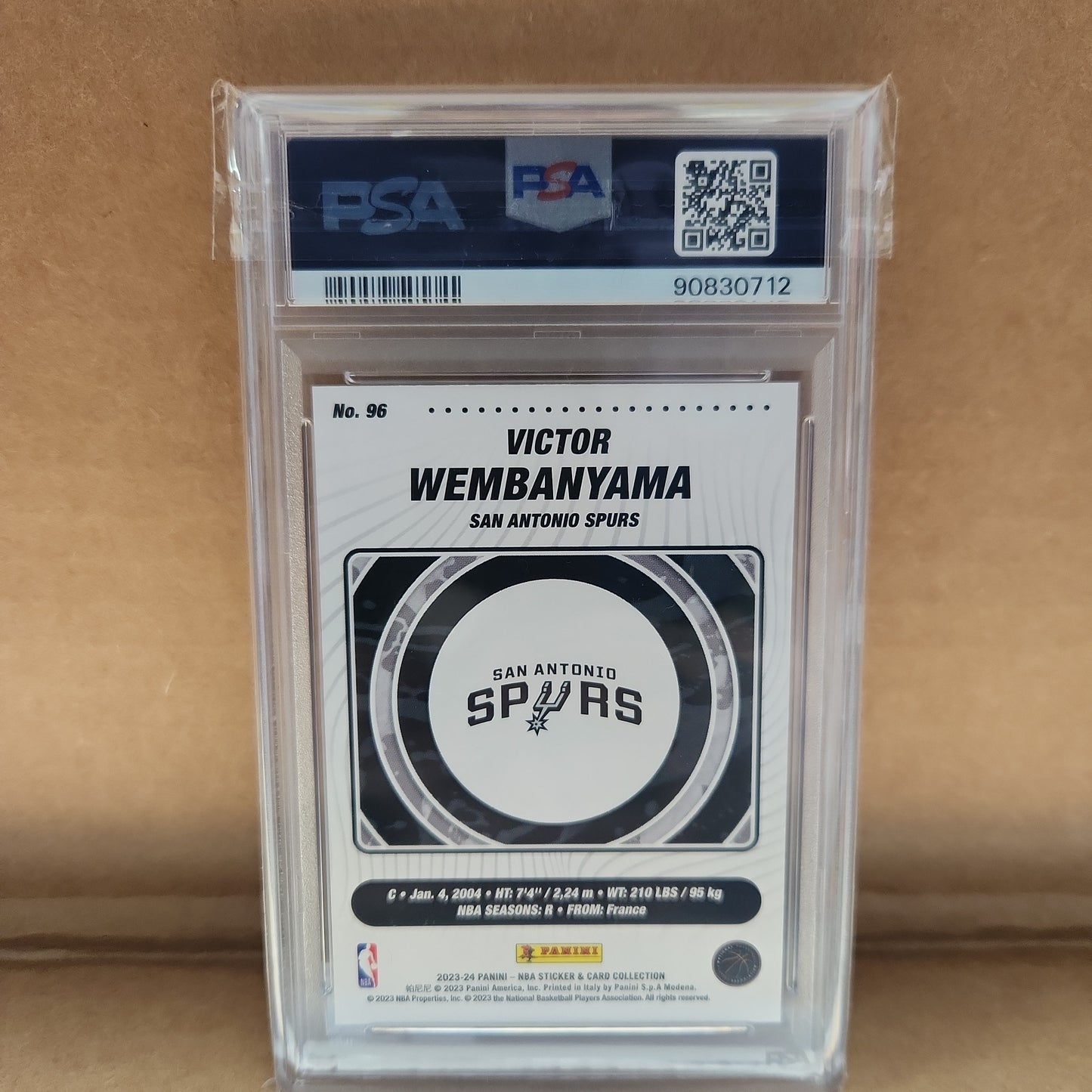 2023 Panini stickers cards Victor Wembanyama PSA 8