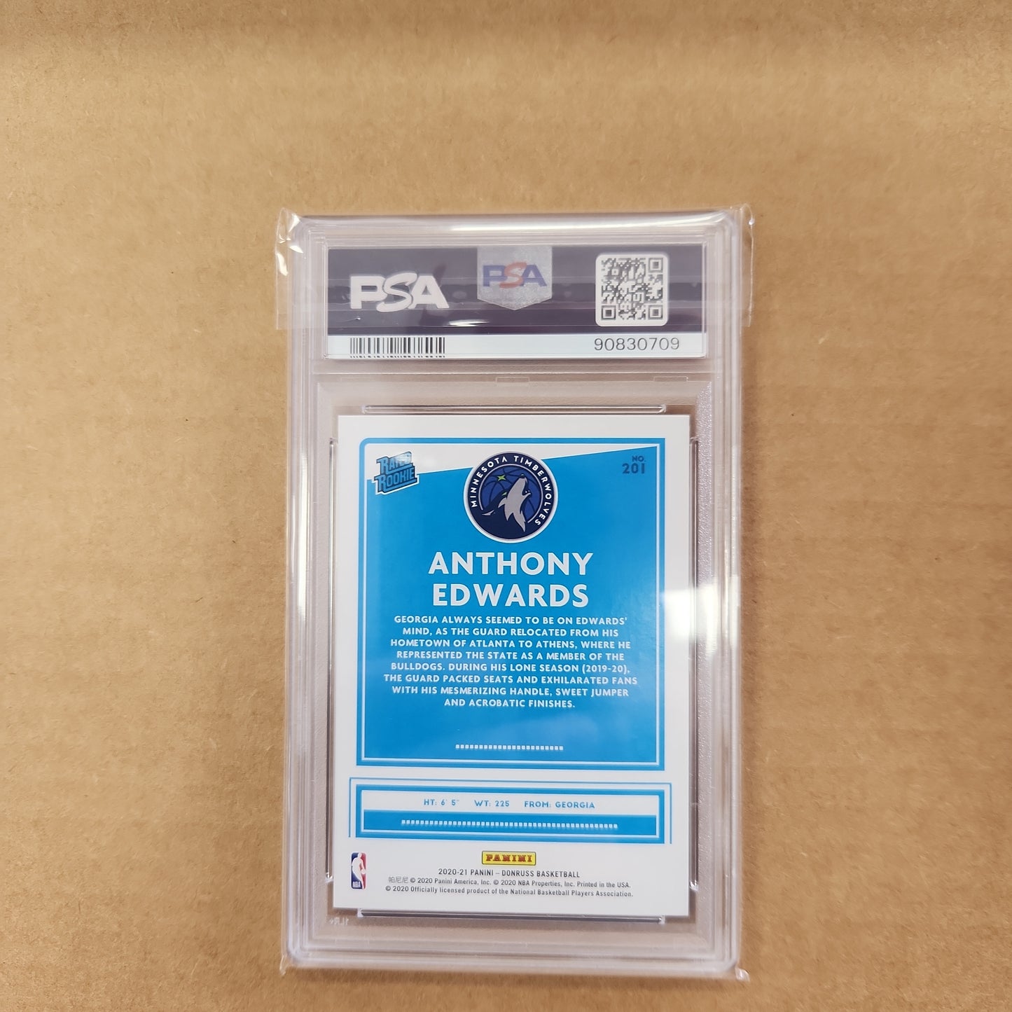 2020 PANINI DONRUSS ANTHONY EDWARDS PSA 10