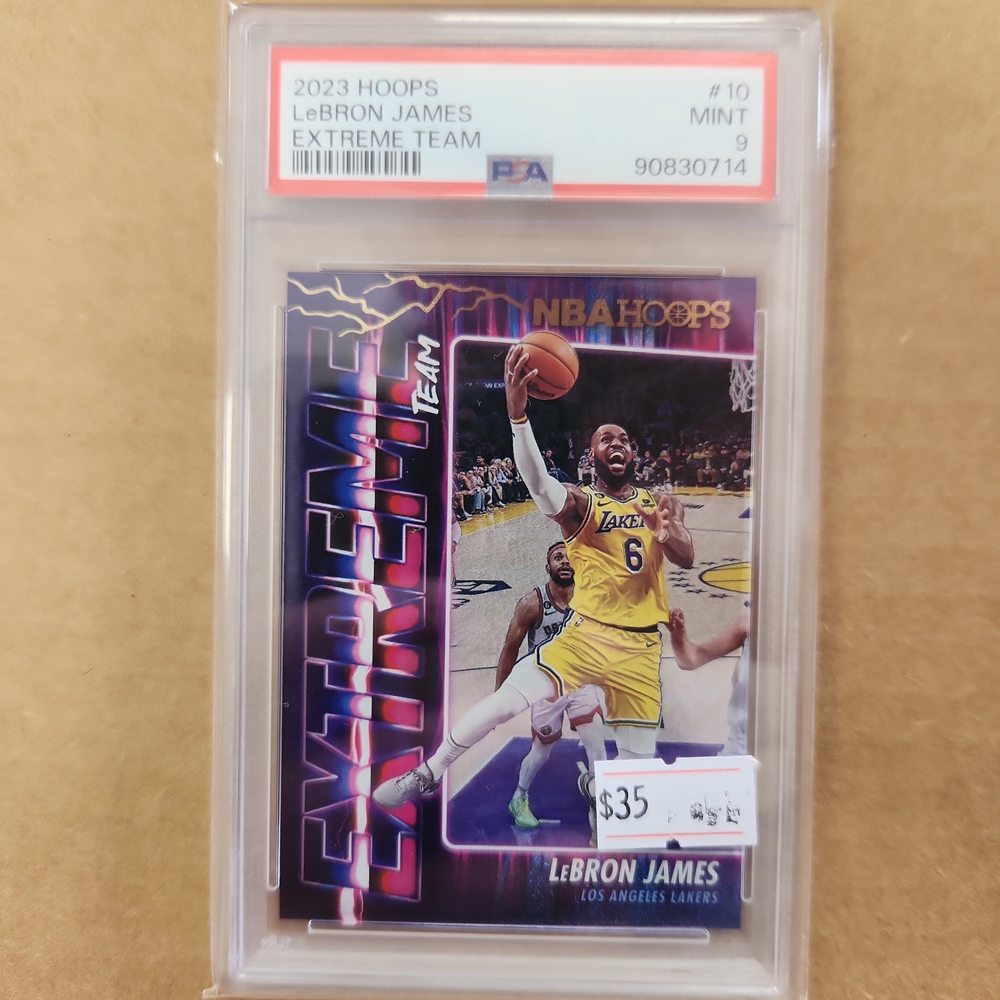 2023 NBA HOOPS LEBRON JAMES EXTREME TEAM PSA 9