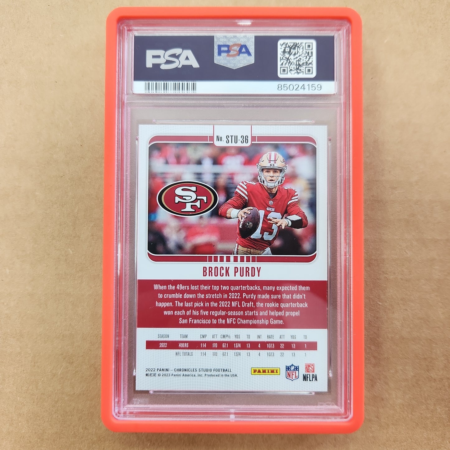 2022 CHRONICLES BROCK PURDY STUDIO PSA 10