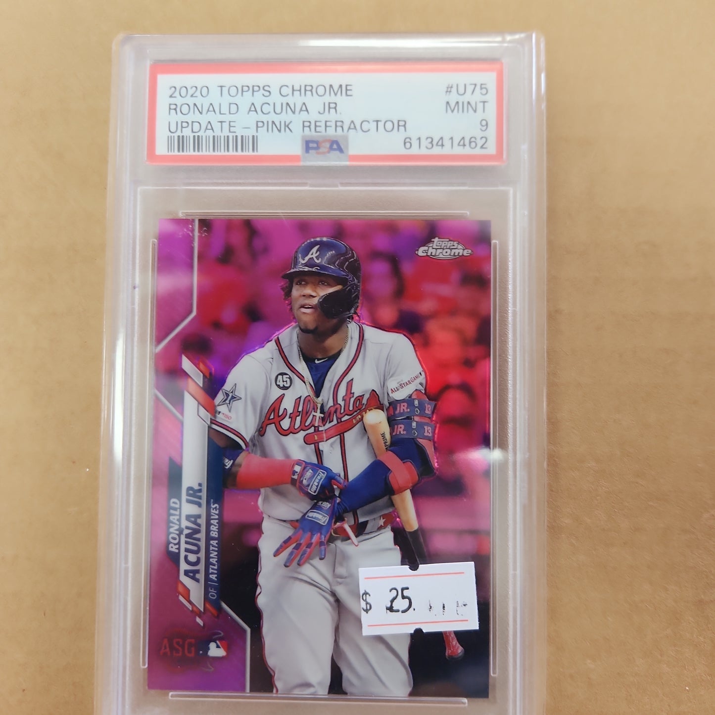 2020 TOPPS CHROME RONALD ACUNA JR UPDATE PINK REFRACTOR PSA 9